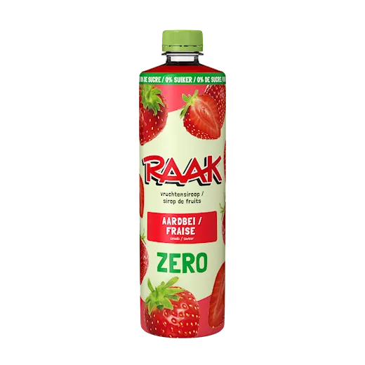 Raak Vruchtensiroop Aardbeien Zero (6 x 0,75 Liter) Sirup Erdbeere - Zuckerfrei