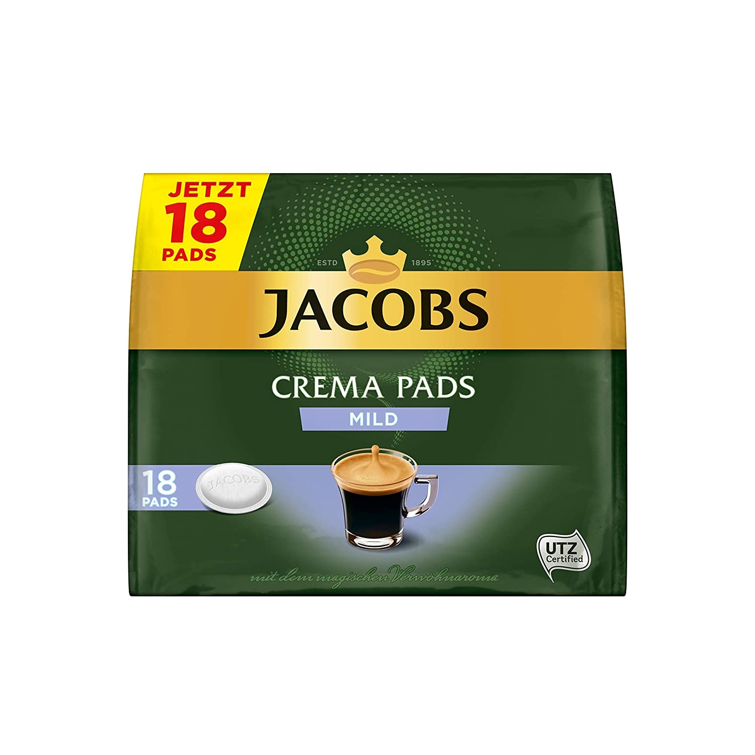 Jacobs Crema Mild UTZ (5 x 18 Pads)