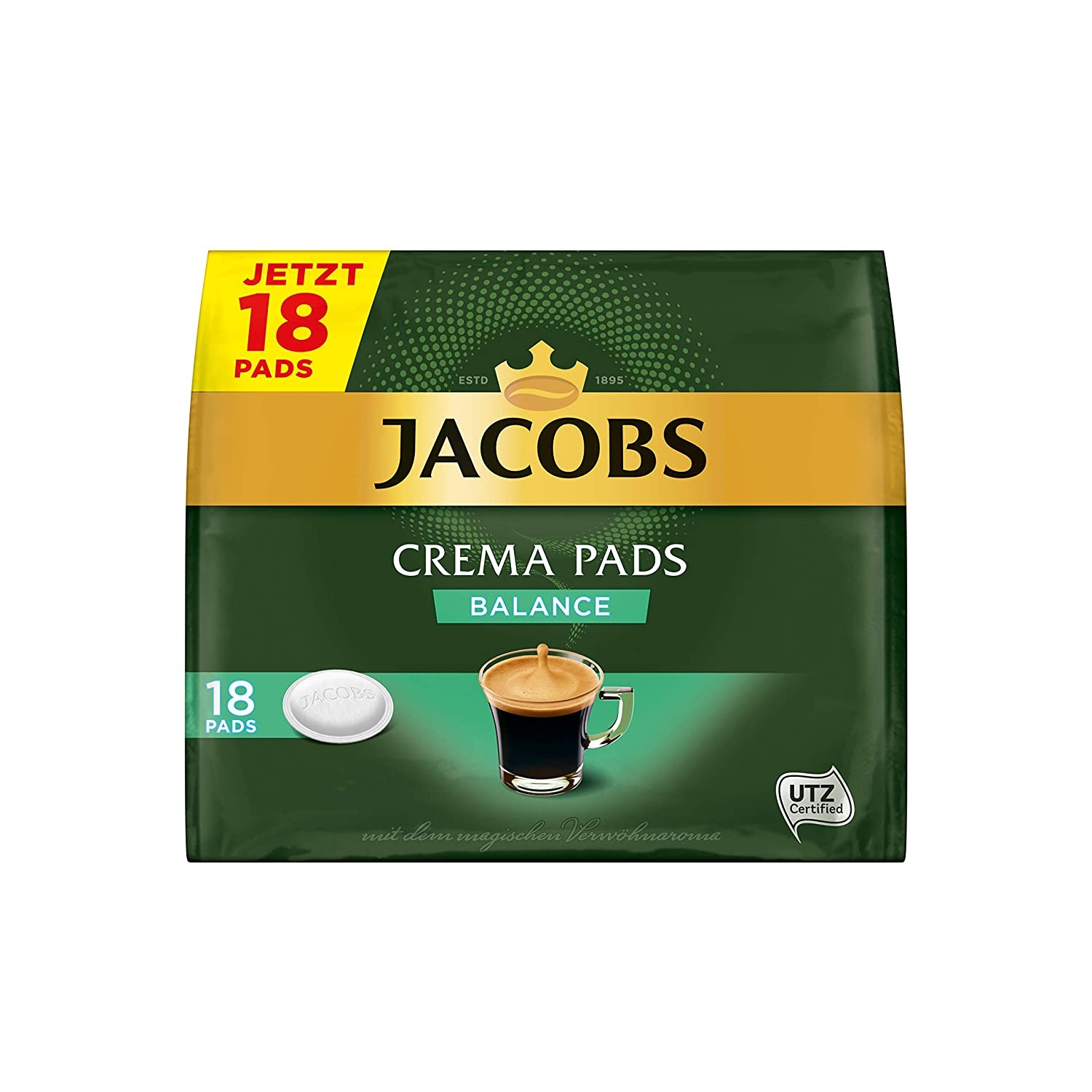 Jacobs Crema Balance UTZ (5 x 18 Pads)