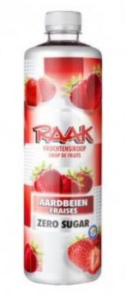 Raak Vruchtensiroop Aardbeien Zero (6 x 0,75 Liter) Sirup Erdbeere - Zuckerfrei