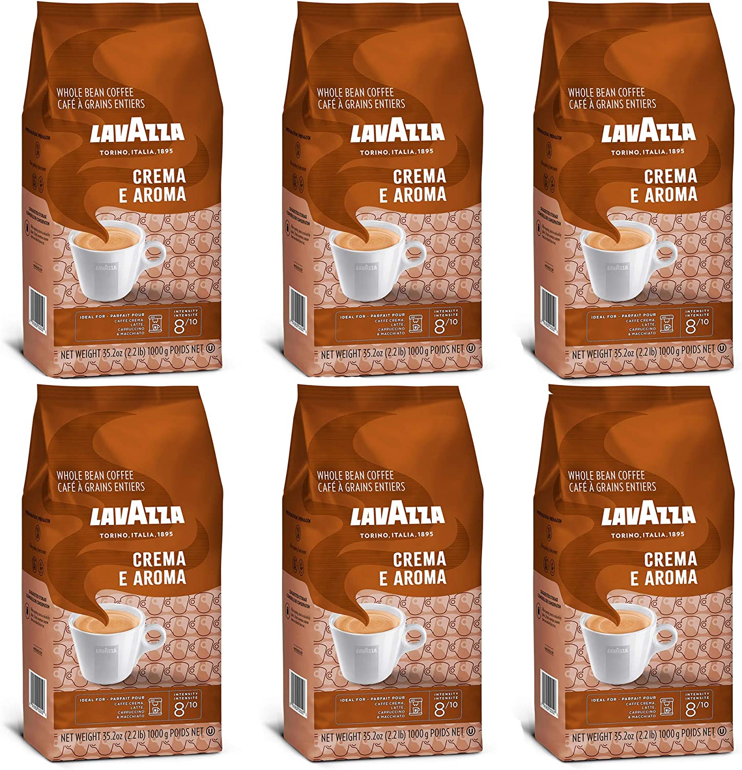 Lavazza Crema e Aroma Kaffeebohnen (6 x 1 Kilo)