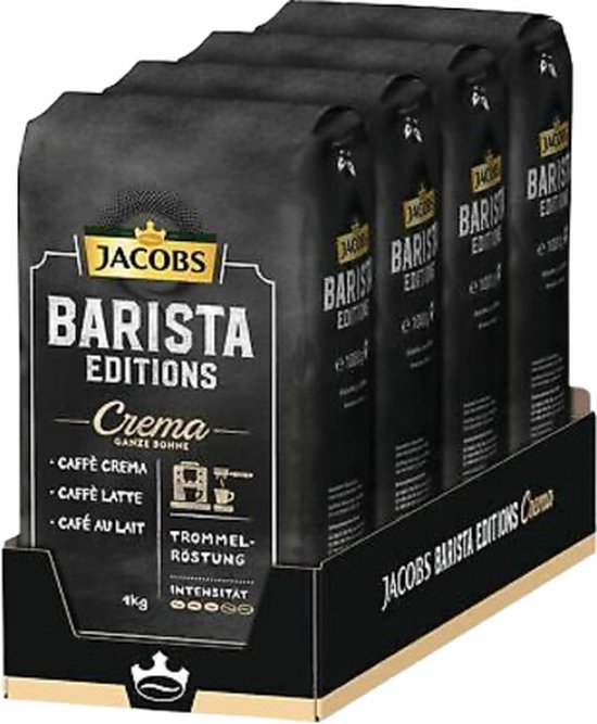 Jacobs Barista Editions Crema Kaffeebohnen (4 x 1 Kilo)