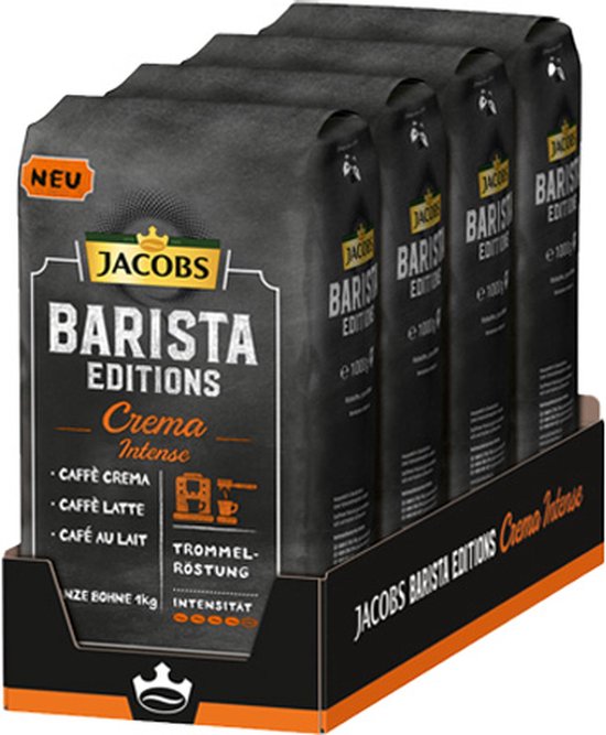 Jacobs Barista Editions Crema Intense koffiebonen (4 X 1 Kilo)