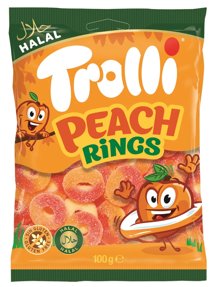 Trolli Perzik Ringen (30 x 100 Gr.)