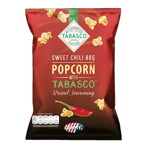 Jimmy's Sweet Chili BBQ Popcorn mit Tabasco (21 x 24 gr.)