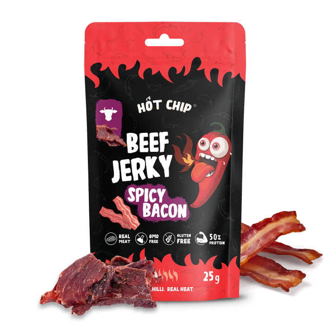 Hot Chip Beef Jerky Spicy Bacon (20 x 25 gr.)