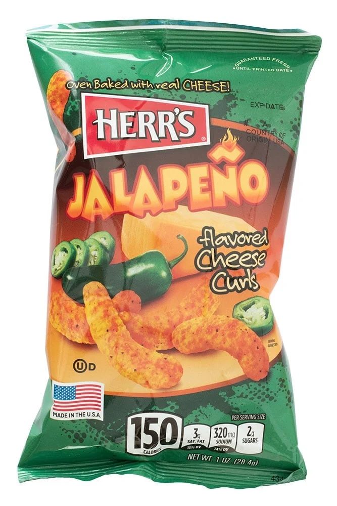 Herr's Jalapeno Flavored Cheese Curls (42 x 28g USA)