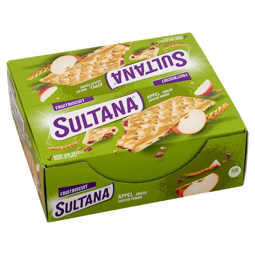 Sultana Fruitbiscuit Appel 3-Pack (24 x 43g)