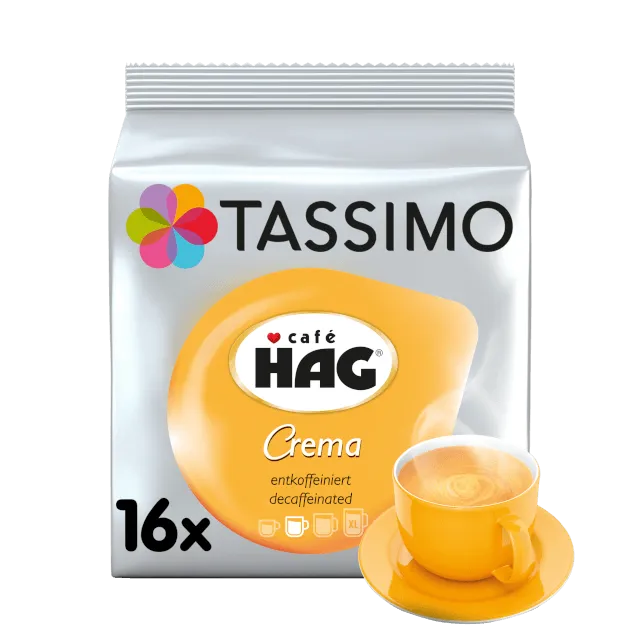 Café Hag Crema Entkoffeiniert Tassimo Cups - 80 Cups für 80 Tassen Kaffee