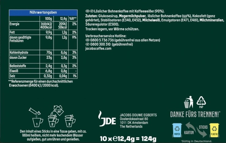 Jacobs 2-in-1 Classic Sticks (12 x 124 gr.)