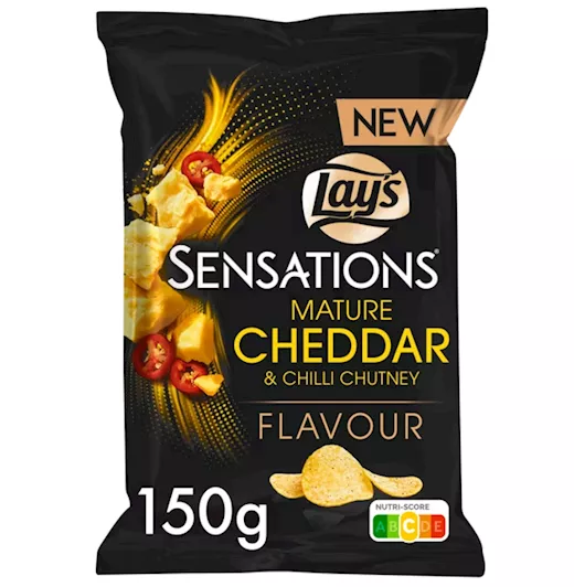 Lay's Sensations Mature Cheddar & Chilli Chutney Chips (10 x 150g)