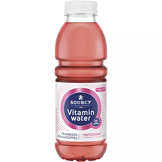 Sourcy Vitamin Water Himbeere Granatapfel (6 x 0,5 Liter PET-Flaschen)