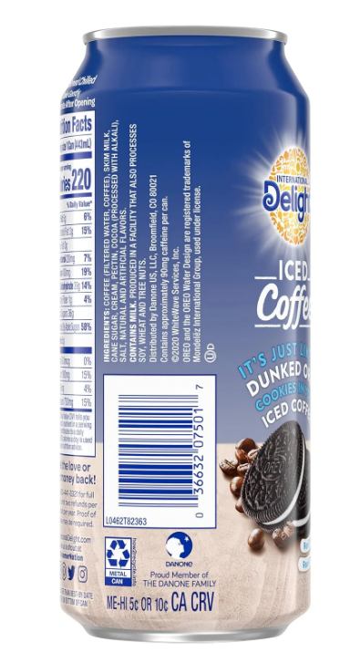 International Delight Oreo Iced Coffee (12 x 0,443 Liter blik) THT 06-05-26