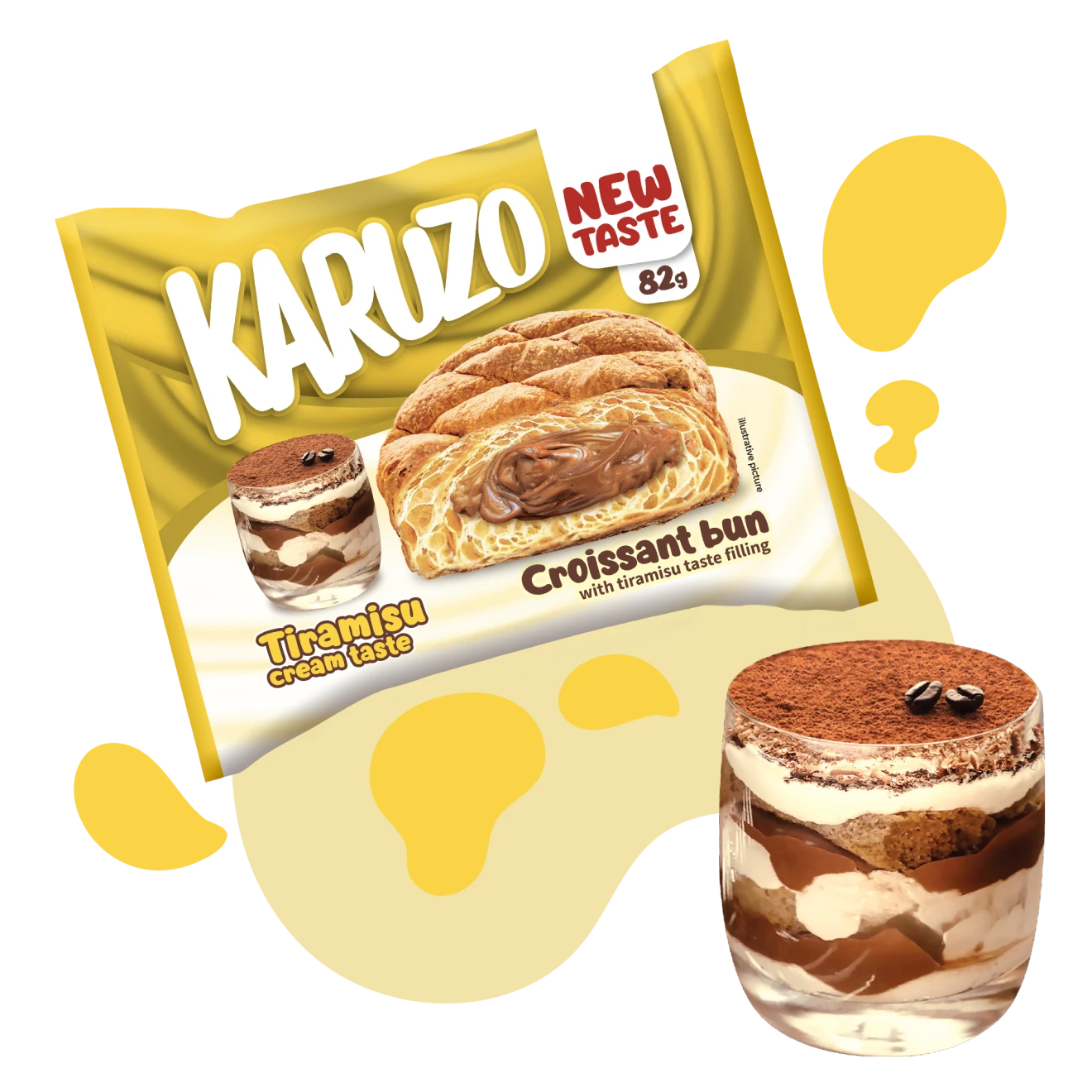Karuzo Tiramisu Cream Taste Croissant (24 x 82g)