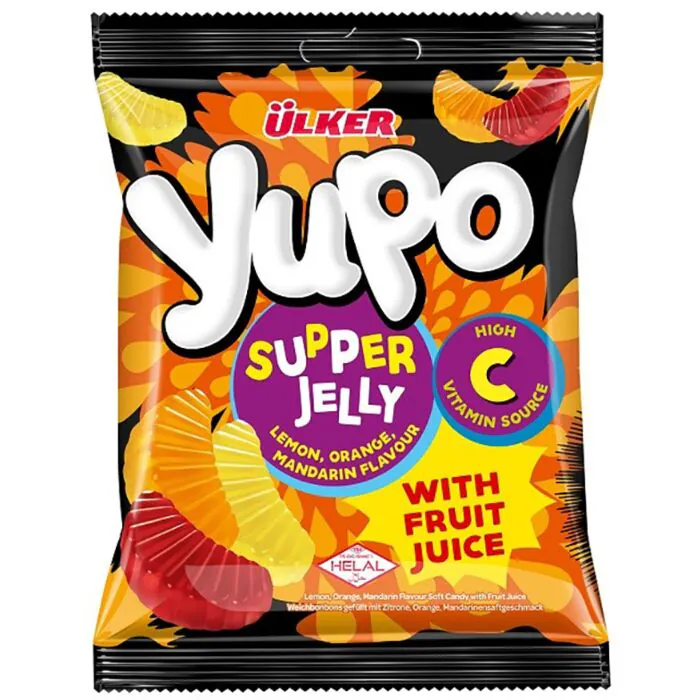 Ülker Yupo Supper Jelly Lemon, Orange & Mandarin (24 x 64g)