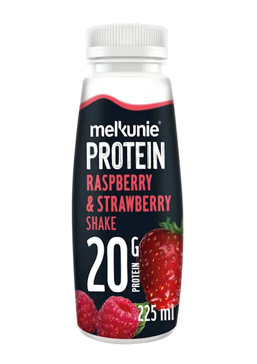 Melkunie Protein Framboos & Aardbei Shake (8 x 0,225 Liter flessen)